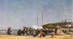 Eugene Boudin The Beach at Trouville china oil painting image